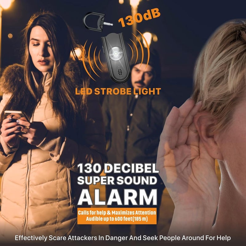 VIGOROAD Safe Sound Personal Alarm, 2 Pack 130 dB Loud Siren Song Emergency Security Alarm Keychain with Strobe LED Light, Personal Sound Safety Siren for Women, Men, Children, Elderly - Image 2